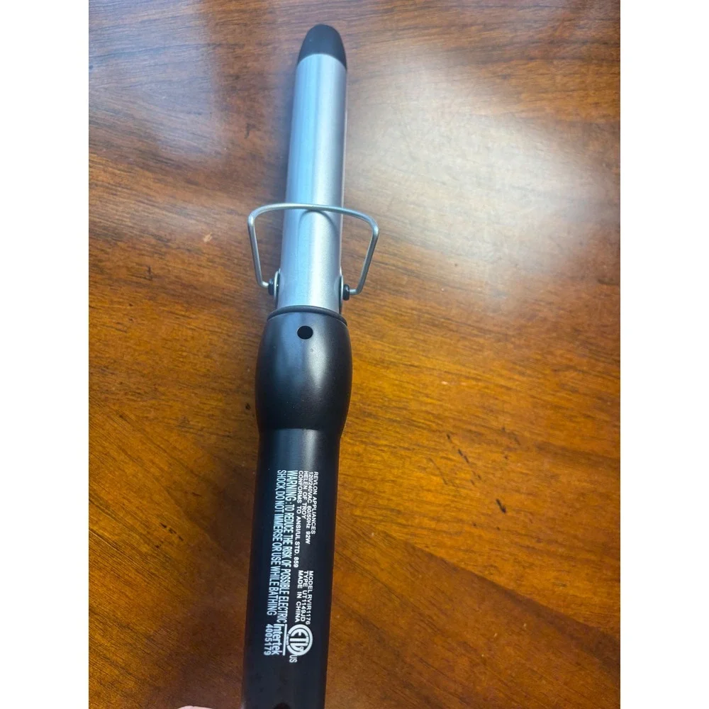 Revlon 1 Inch Curling Iron RVIR1176 Black Silver Ceramic Hair Styling Tool